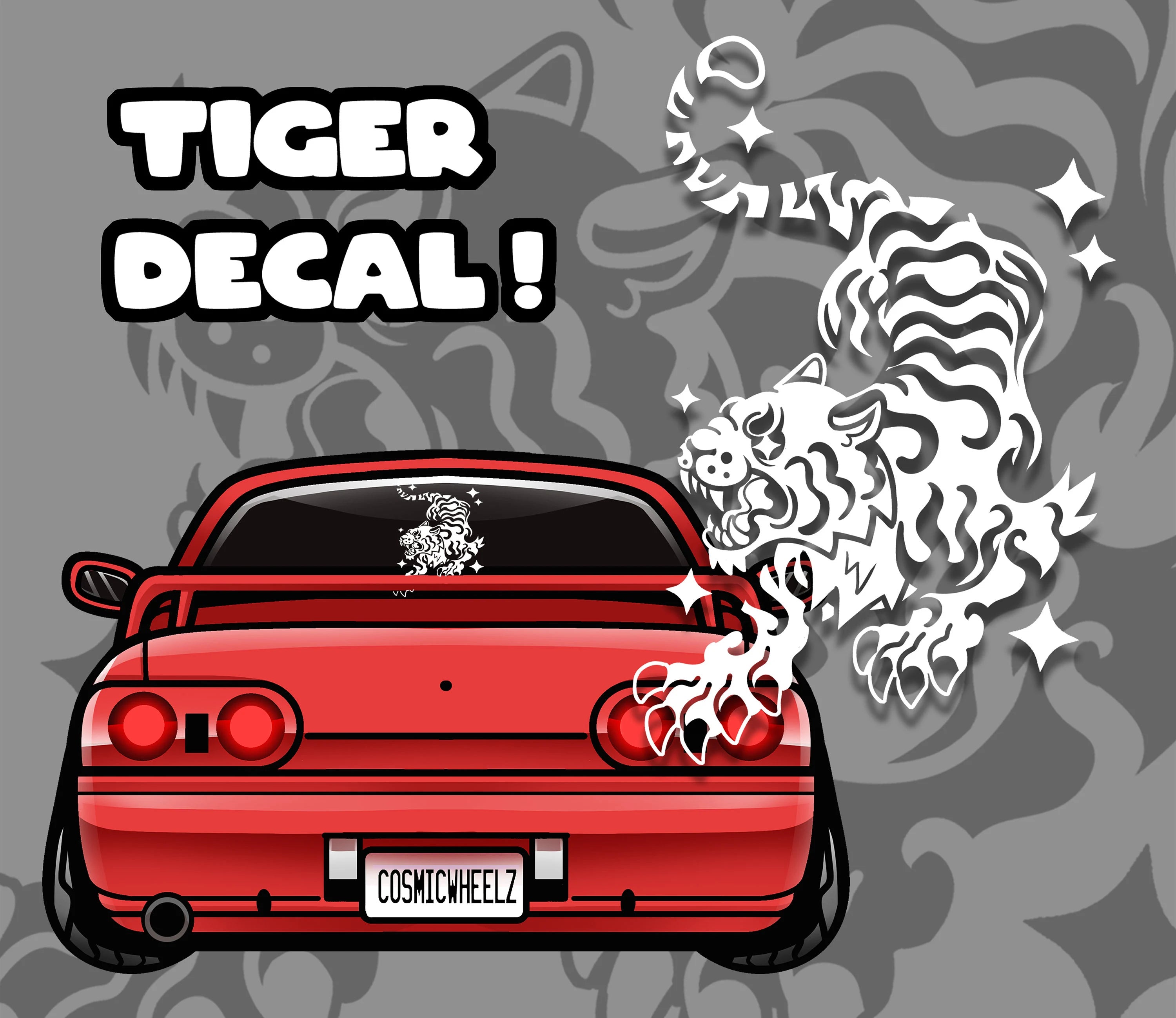 TIGER BANNER DECAL | jdm | car stickers | tiger sticker