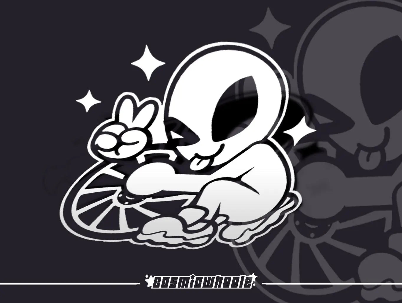 ALIEN COSMICWHEELZ DECAL | jdm stickers | alien decal | car stickers| bumper stickers