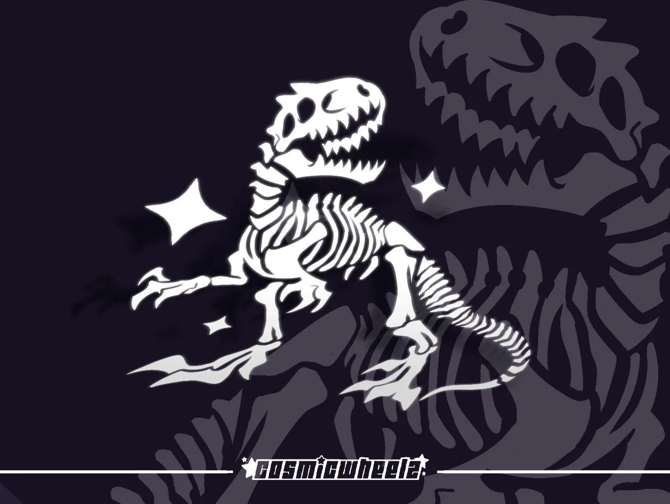 Dino Skeleton Decal: Durable Vinyl Car Sticker | dino skeleton sticker | dinosaur