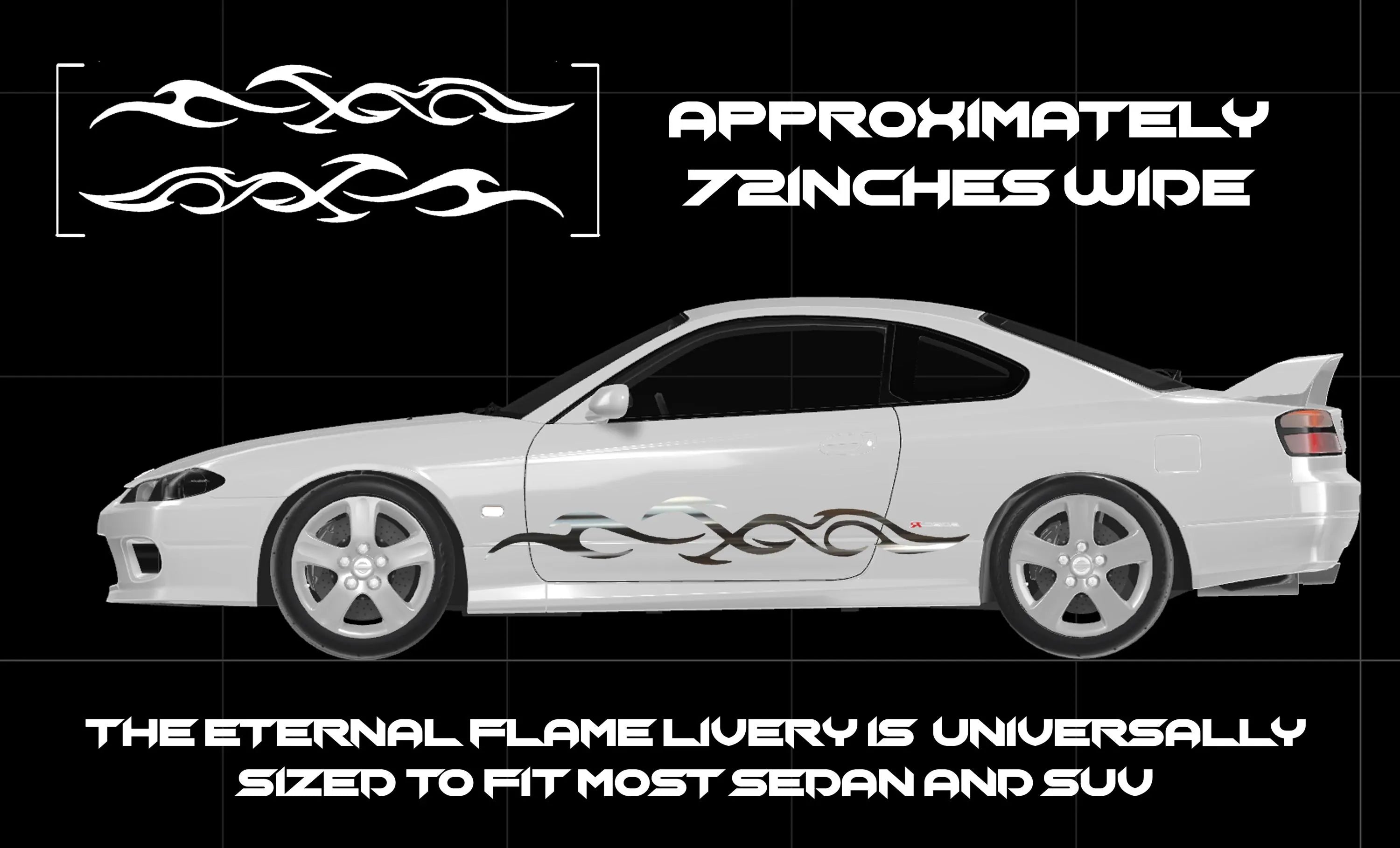 ETERNAL FLAME Decal Kit | jdm banner | car stickers | bumper sticker | y2k sticker | cybersigilism | livery decal