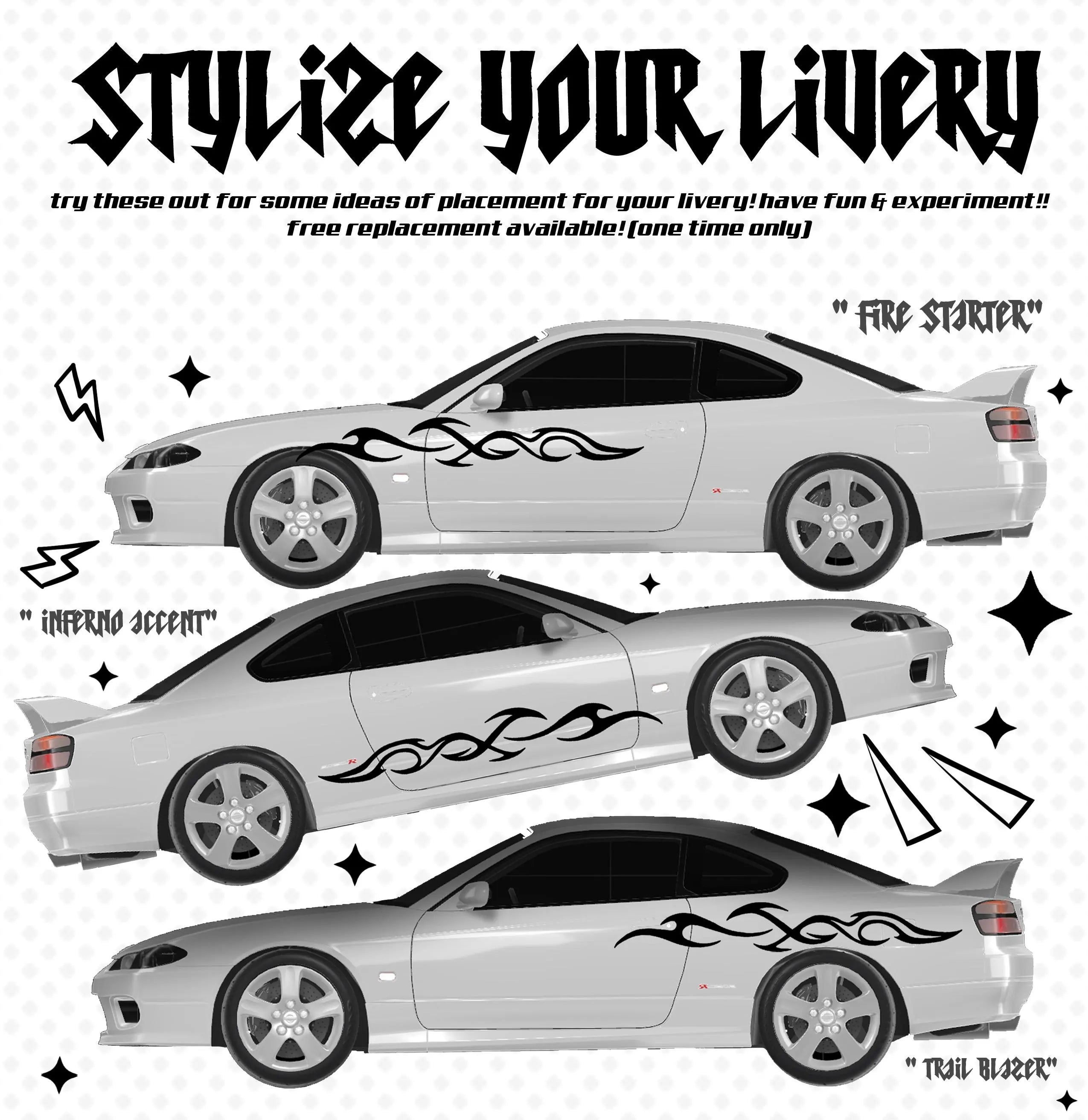 ETERNAL FLAME Decal Kit | jdm banner | car stickers | bumper sticker | y2k sticker | cybersigilism | livery decal